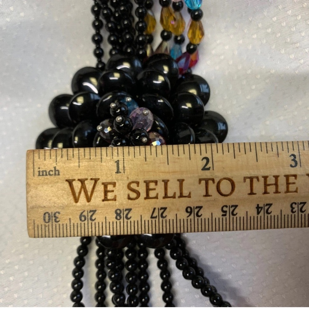 Joan Rivers,Starlet Black, Multicolor Flowers, Beaded Necklace, Excellent Cond. - Picture 13 of 13